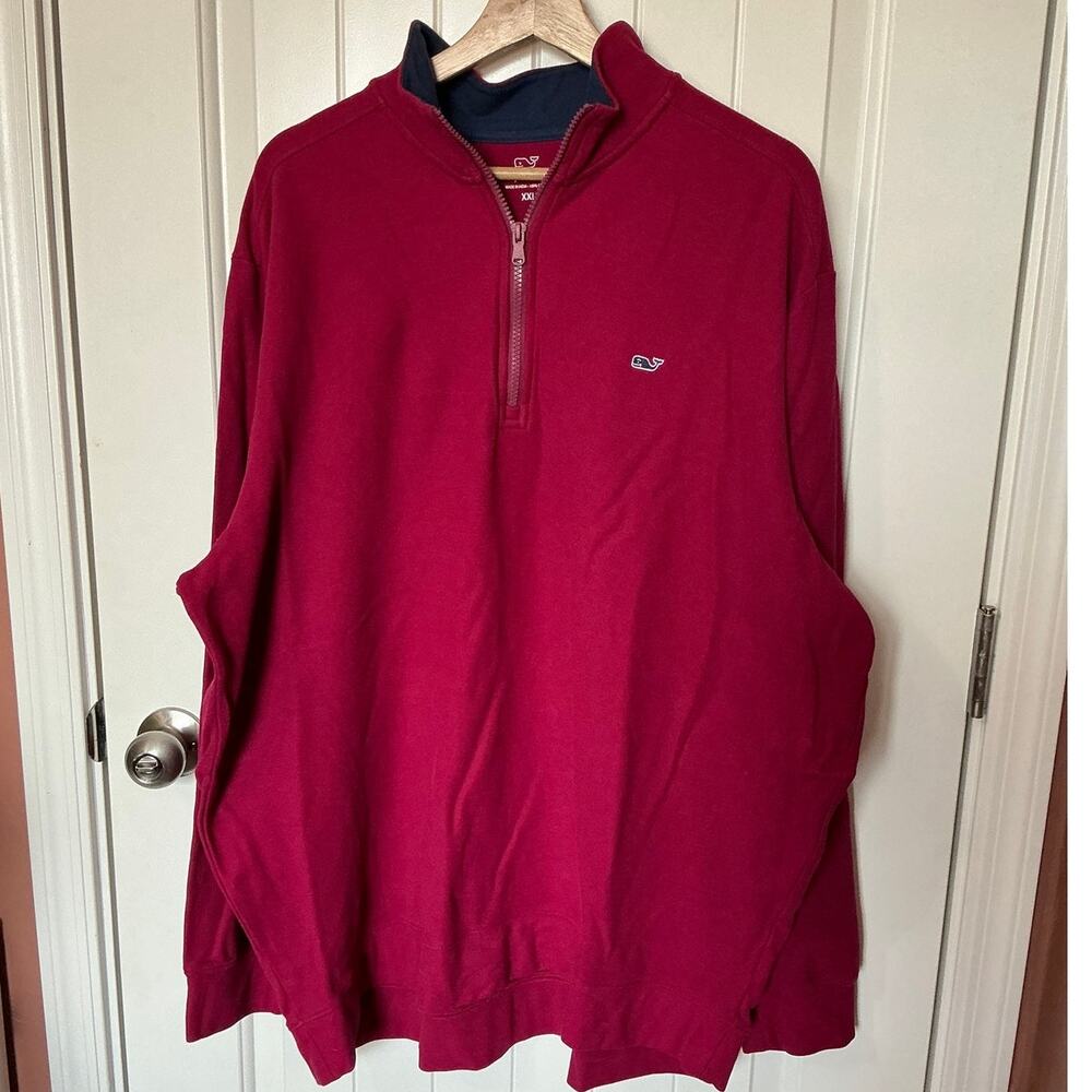 Vineyard Vines 100% Cotton Classic Quarter Zip XXLarge Red
